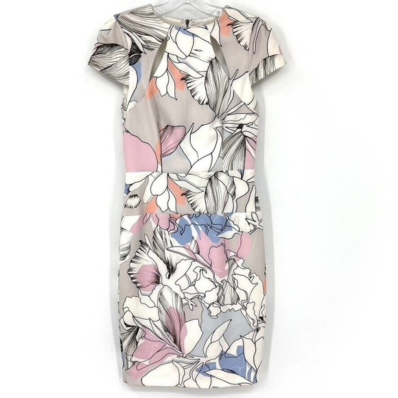 Cooper St. Womens 2 Floral Print Sheath Dress Cutouts Work Party - Picture 1 of 7